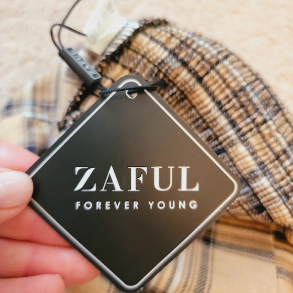 NWT Zaful Tan Plaid 2 Piece Skirt Set L - Picture 13 of 13